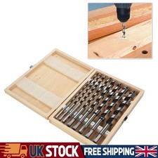 8 Piece Auger Wood Drill Bits Set 230mm Long Hex Shank Twist 6-20mm With Box