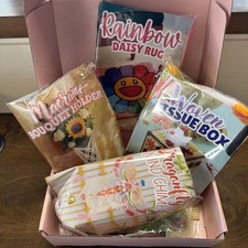 My Craft Joy Macrame Bouquet Holder-Rainbow Rug, woven tissue box, dragonfly New