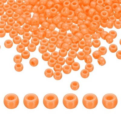 1000pcs Light Orange Pony Beads 6x9mm Plastic Acrylic Beads