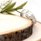 7mm Silver Titanium Ring for Unisex Stylish Grooved Pattern with durable Band — photo 3