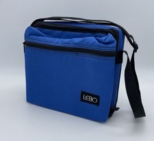Lebo Cassette Tape Storage Case Blue Adjustable Strap w/ Zip Pocket Blue