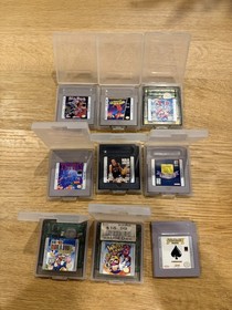 Vtg Nintendo Game Boy DMG-01 1989 & Game Boy Color Atomic Purple with 9 Games