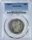 1904 S Barber Half Dollar PCGS G 06 Good Graded Coin 6500