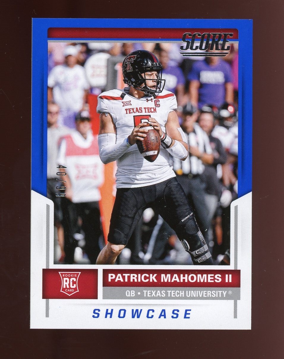 Patrick Mahomes II 2017 Panini Score SHOWCASE RC 40/99 Rookie Card SP #403 RARE