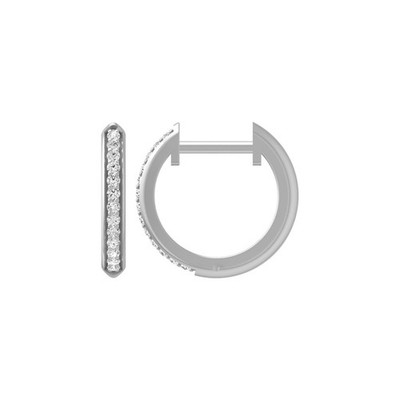 10K Weißgold runde Lab gezüchtete Diamant Creolen Geschenk für Frauen