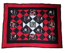 Small Sports Quilt Lap / Baby Size 36 By 46 Cotton Home Made