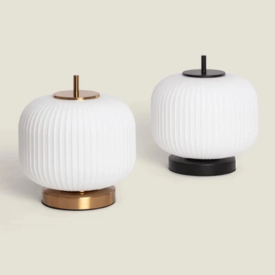 Lampe à Poser Métal et Verre Beca - Photo 1/4