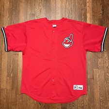 Vintage CLEVELAND INDIANS Bartolo Colon #40 Red Jersey XL Majestic Chief Wahoo