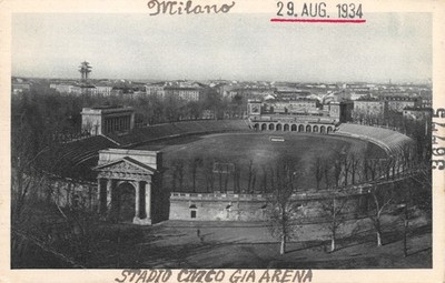 Postcard Milano Italy Stadio Civico (Arena Civica) Inter Milan