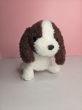 Aurora World White And Brown Floppy Ear Dog Plush Stuffed Animal 2017 8"