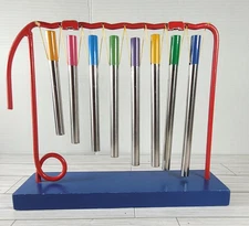 Vintage Handmade Musical Chime Toy Metal Tube Percussion Instrument Colorful Kid