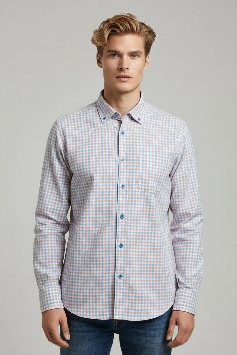 Men's Twillory Orange Blue Plaid Check Dress Shirt Non Iron Safe Cotton M
Opens in a new window or t