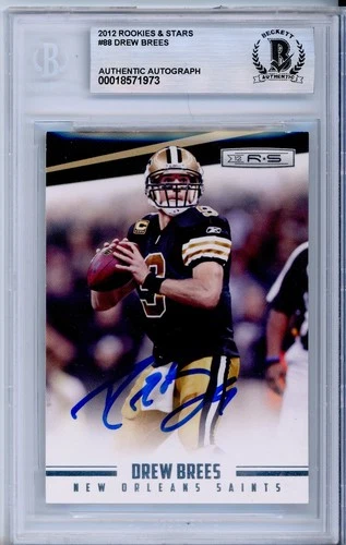 Drew Brees Panini Rookies & Stars Signed Card Beckett Authentic Autograph BAS