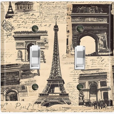 Metal Light Switch Outlet Cover Wall Plate Vintage Paris Eiffel Tower IND105