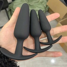 3PCS Silicone Anal Training Starter Kits Beginner Anal Trainer Butt Plug Set US