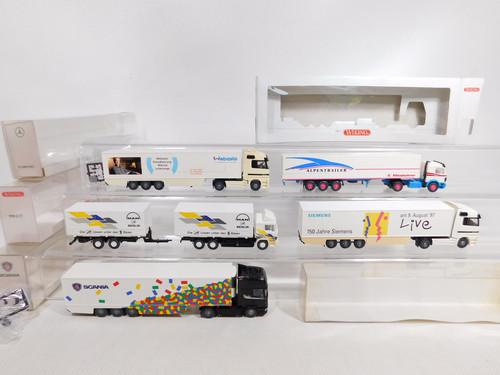 DN358-1# Wiking H0 1:87 Defect Lot Trucks Vergilbt MB MAN Scania Box - Picture 2 of 5