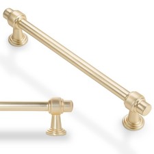 Brushed Brass 5 Inch Kitchen Cabinet Handles Solid Drawer Pulls 10 PCS