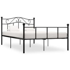 Estructura de Cama Metal Negro 140x200cm Dormitorio Matrimonio Completa vidaXL