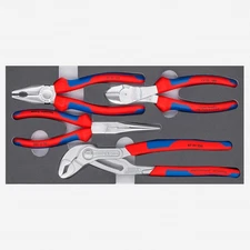 Knipex Chrome-plated Pliers Set in Foam Tray, 4 Pieces