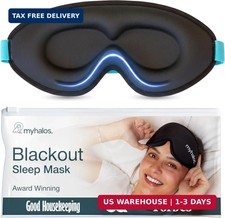 MyHalos  Sleep Mask - 3D Blackout Eye Mask for Women  Men, Side Sleepers, Zero