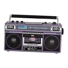 J-220BT Boombox MP3 Conversion from Radio to Cassette with 4-Band AM, Purple