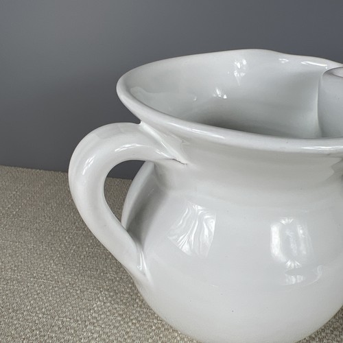 CALECA Italian Pottery Pitcher White 5" Tall 5" Wide 16 oz Modern Farmhouse - Picture 10 of 10