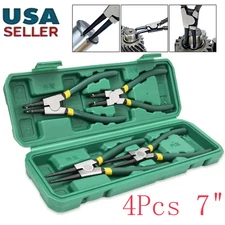 4Pcs 7" Internal/External Snap Ring Pliers Set Heavy Duty Circlip Pliers Kit USA