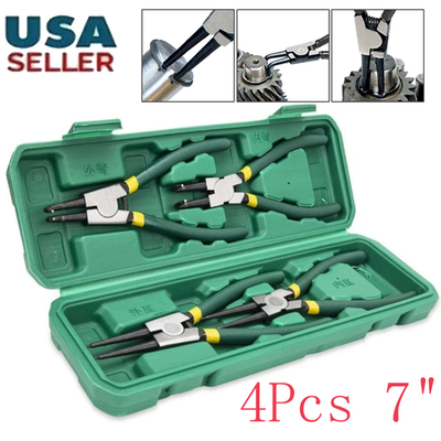 #ad 4Pcs 7quot; Internal External Snap Ring Pliers Set Heavy Duty Circlip Pliers Kit USA $12.99