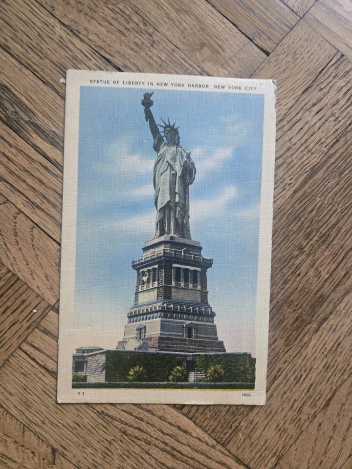 Vtg 1945 US Stamp 1st Day Issue 3 Cent ROOSEVELT & Linen Statue Of Liberty PC - Image 4 of 4