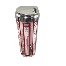 Rabbit Glass Cocktail Shaker | Stainless Steel Lid | Recipe Markings | Free Ship