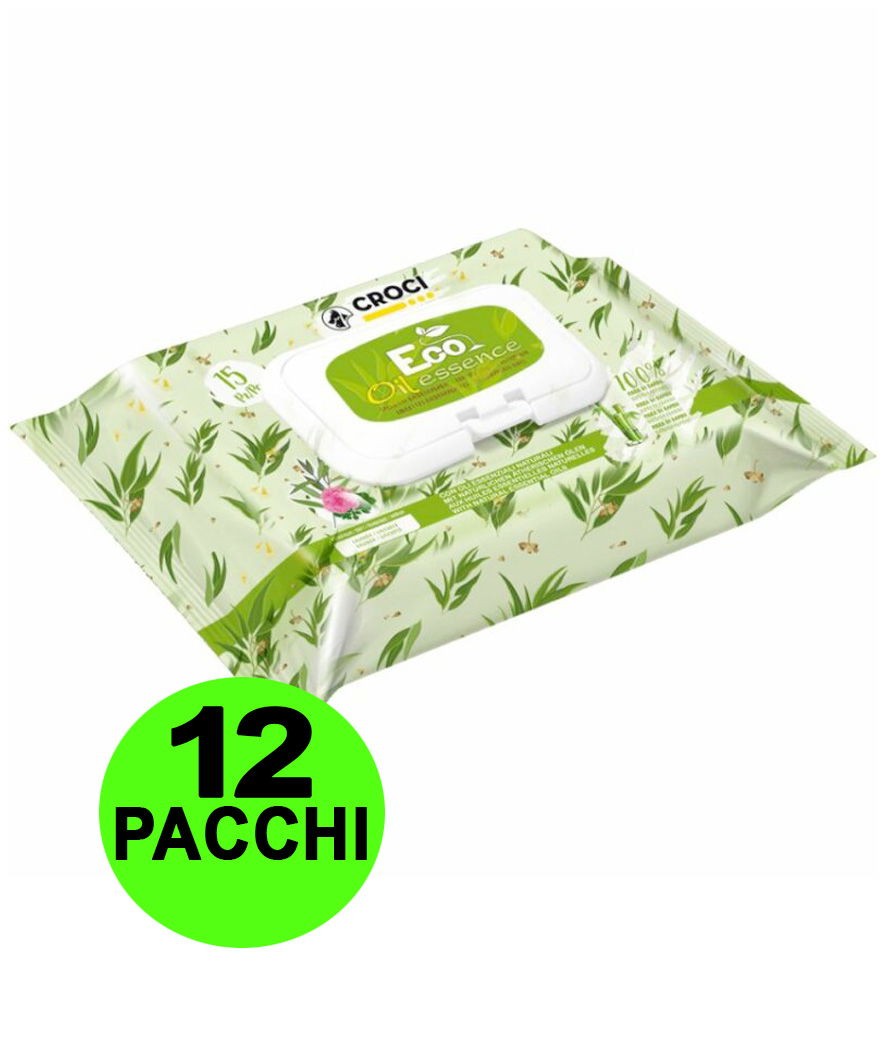 Salviette detergenti Geranio Eco Oil Essence per Cani e Gatti - Offerta 12 Pack