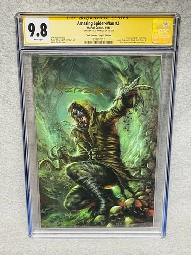 AMAZING SPIDER-MAN #2 Marvel 2018 Signed Lucio Parrillo Virgin Variant CGC 9.8