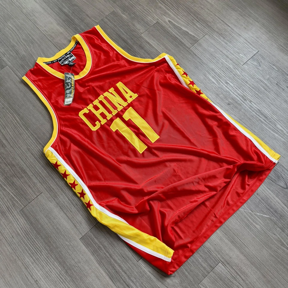 Camiseta deportiva de baloncesto China para hombre XL número 11 estrellas retro olímpica Steve Barry's Foto 2 de 4