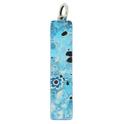 Glass Of Venice Murano Glass Venetian Reflections Stick Rectangular Pendant Silv