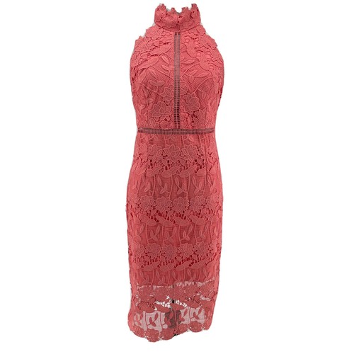Bardot Women's Coral Brit Melon Noni Lace Halter Dress Size 6 NEW
