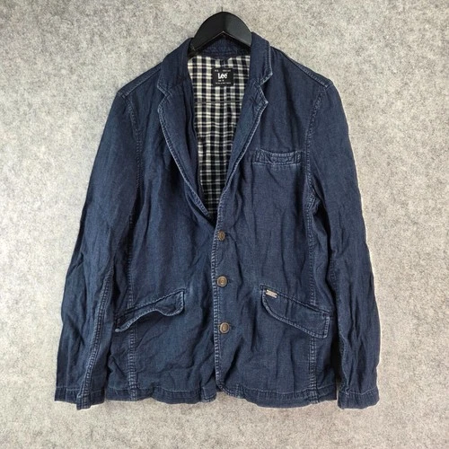 Lee Jacket Mens Extra Large Blue Button Blazer Denim 17766