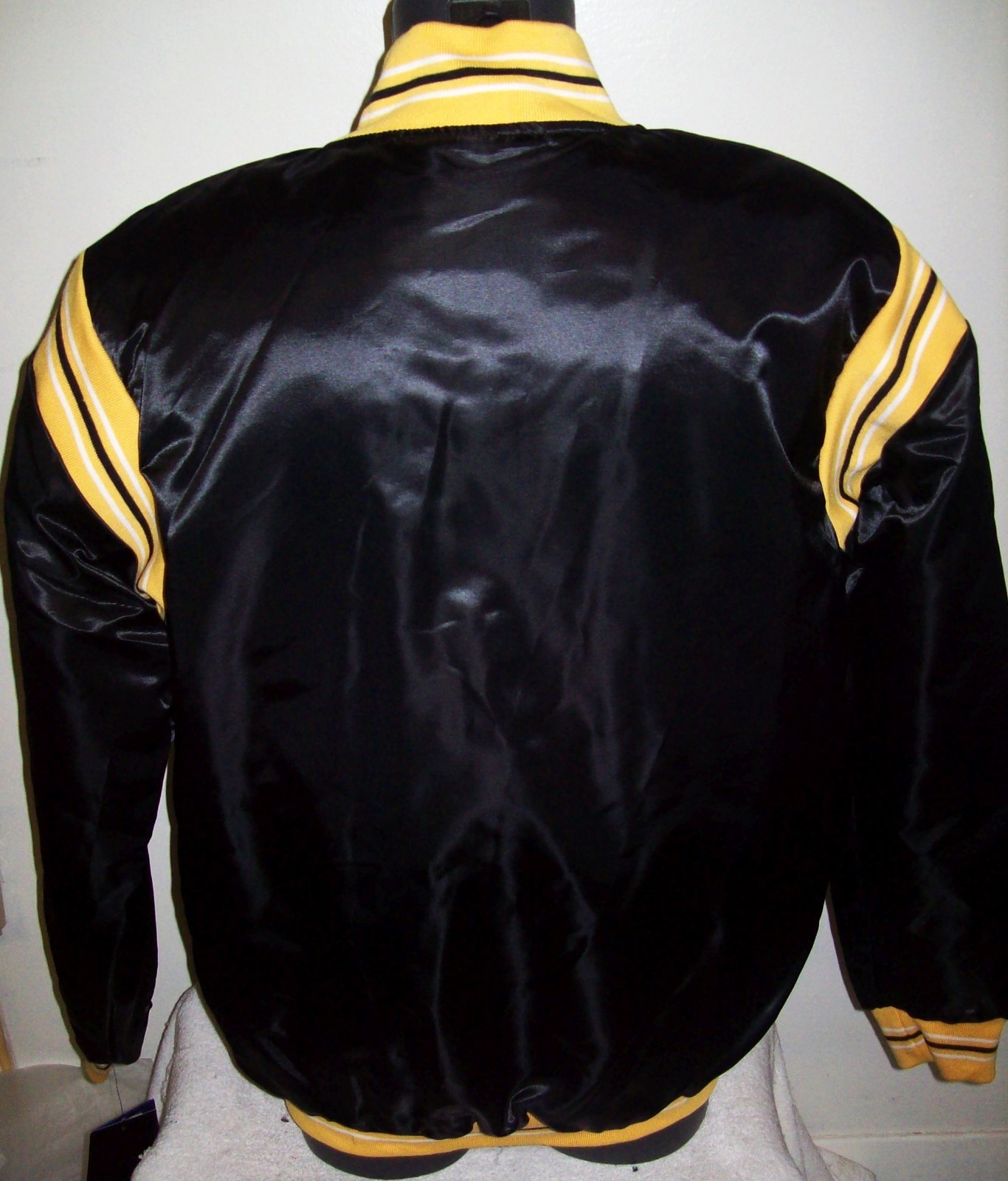 VANCOUVER CANUCKS NHL STARTER Satin Jacket Traditional BLACK Big Man's