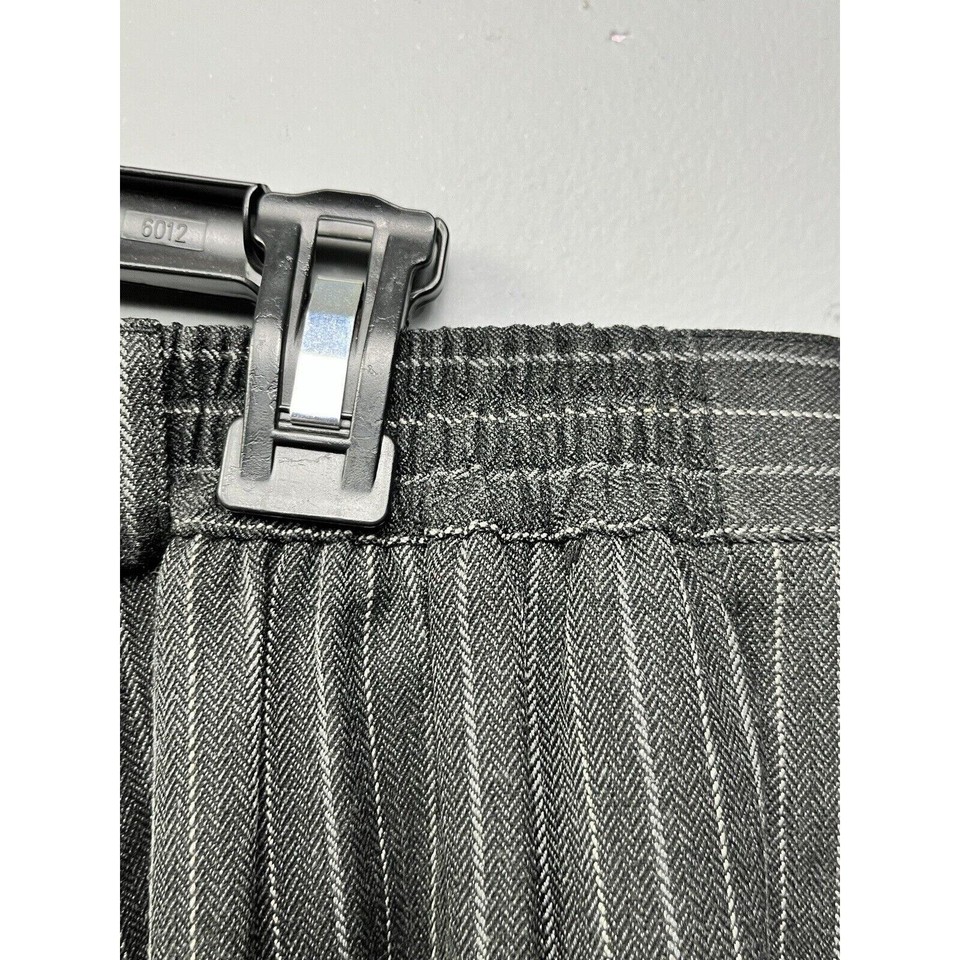 Worthington Trousers Womens Plus Size 18W Grey Pinstripe Dress Slacks