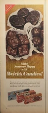 Welch's Candy Fudge Cordialed Cherries Peppermint Patties Vintage Print Ad 1965