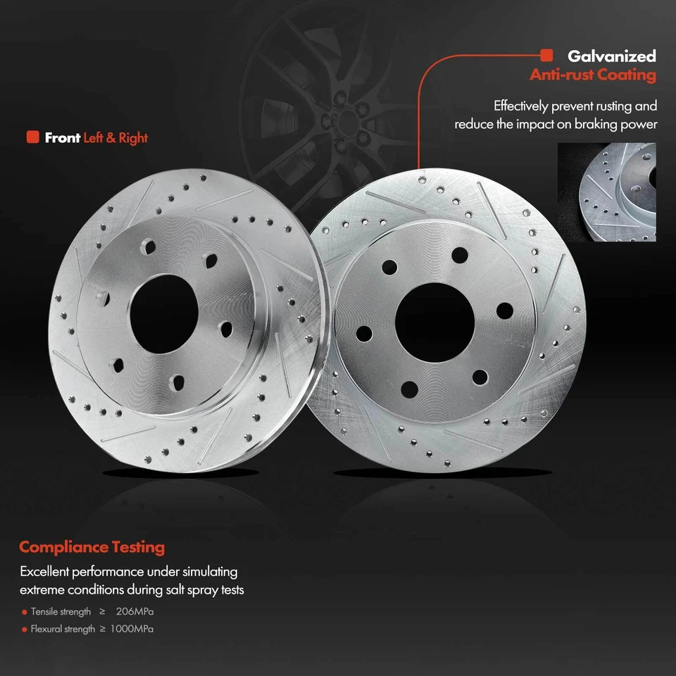 8 передних сверленных роторных и керамических тормозных колодок + ступичный подшипник для Chevrolet Astro - Изображение 4 из 4