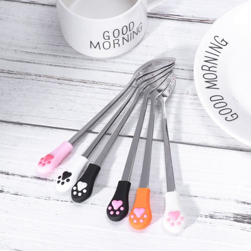 Cat Spoon Tbest Cuillère En Acier Inoxydable Pour Chat Cuillère En Métal D' Acier Nourriture Pour Chats Portables Pour Animaux De Compagnie