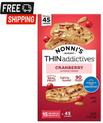 Nonni's THINaddictives Cranberry Almond Crisps (15 pk.)
