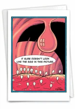 1 Funny Birthday Card with Envelope - Egg In The Picture 7817