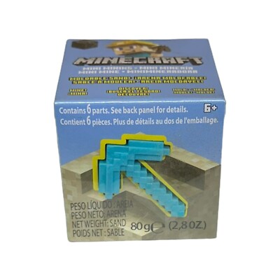 Minecraft Mini Figure Mining Diamond Pickaxe Moldable Sand Block Toy Mattel 2021
