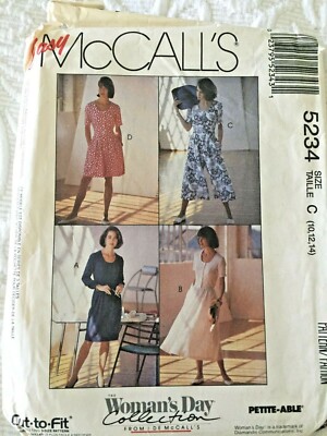 Vintage PATTERN 1991 McCALL'S 5234 Dress ROMPER Split Skirt Size C (10-14) UNCUT