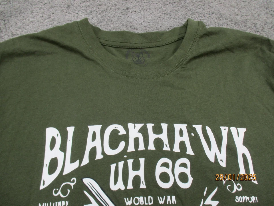 Camiseta Black Hawk UH-66 Grande Algodón Cuello Redondo Manga Corta Gráfico Camiseta Verde Foto 2 de 4