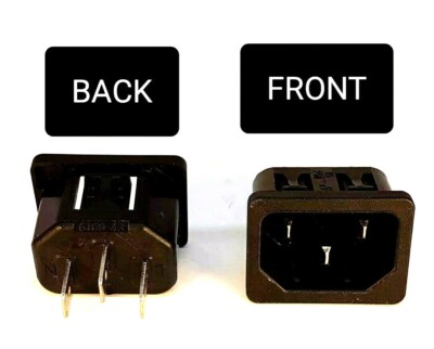 Panel Mount AC Socket Power Plug Enclosure Snap-In Male Receptacle 15 A 250 V
