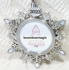 🎄2023 CHRISTMAS TREE ORNAMENT PHOTO PICTURE FRAME HANGER SNOWFLAKE SILVER 2"