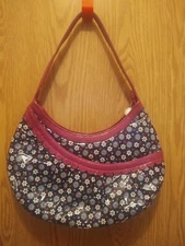 Vera Bradley Frill Boysenberry Hotsy Totsy Hobo Shoulder Bag Purse Purple Vinyl 