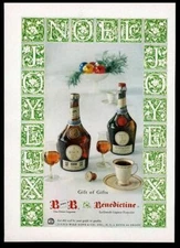 1961 B and B Benedictine liqueur bottle photo vintage print ad